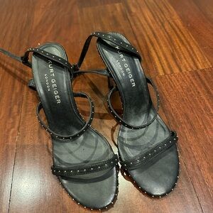 Kurt Geiger Black Strappy Studded Heels